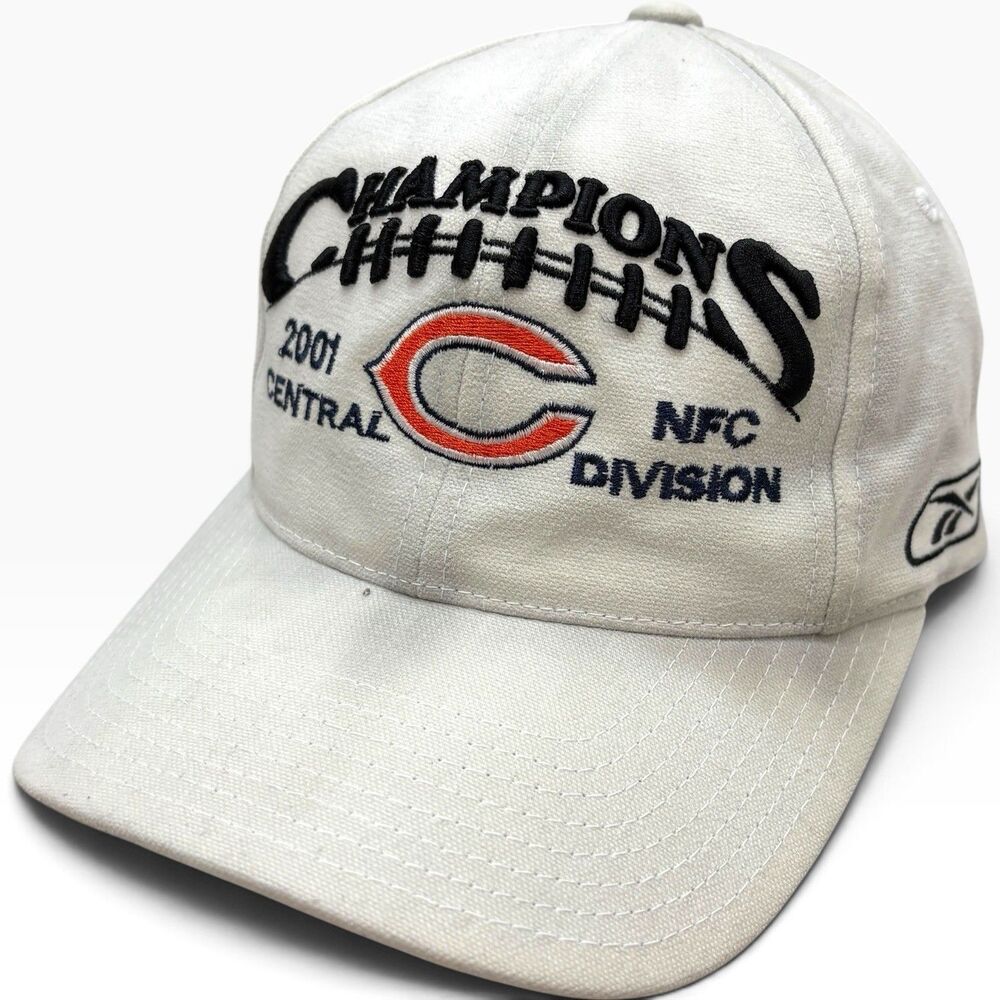 Vintage Reebok Chicago Bears 2001 NFC Champions NFL Hat Adjustable White